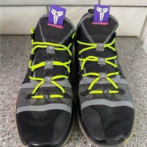 KOBE BRYANT  Black and Gray Athletic Shoes with Neon Accents